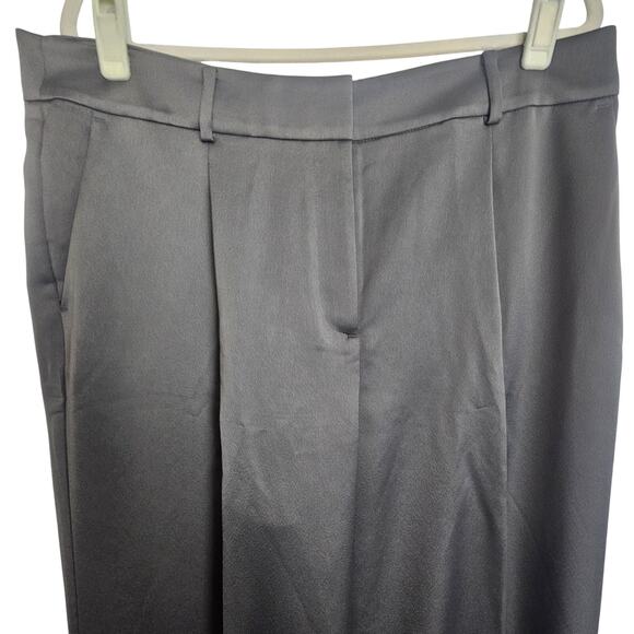 LOFT Peyton Trouser Wide Leg Dress Pants Pleated Career Office Work Size 14 Gray - Picture 2 of 9